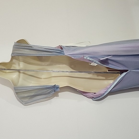 Nadine Dress Vintage 90s Mesh Overlay Maxi Blue Size 9 - Picture 9 of 14